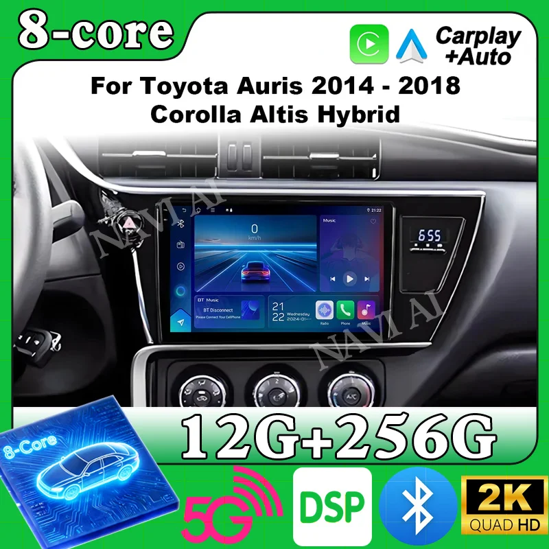 Car Android 16 For Toyota Auris 2014 2015 2016 2017 2018 Corolla Altis Hybrid Auto Radio Multimedia Player GPS Navigation 2Din