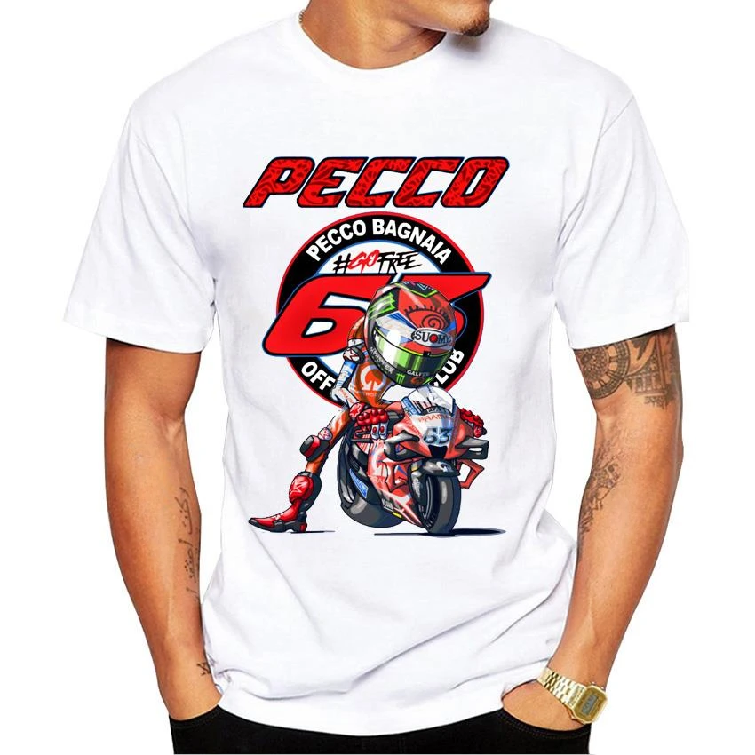 Boy Casual T shirts Harajuku Motorcycle Sport White Tee Pecco Bagnaia 63 Francesco 2024 World Champion Gift Classic T-Shirt