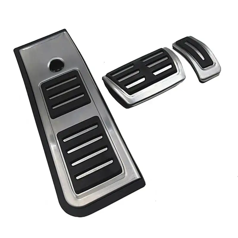3pcs LHD Stainless Steel Auto Fuel Brake Footrest Pedal Cover Cap Pad Cover Set For Audi A6 C8 Type 4K 2019-2024 A7 2021 - view 2