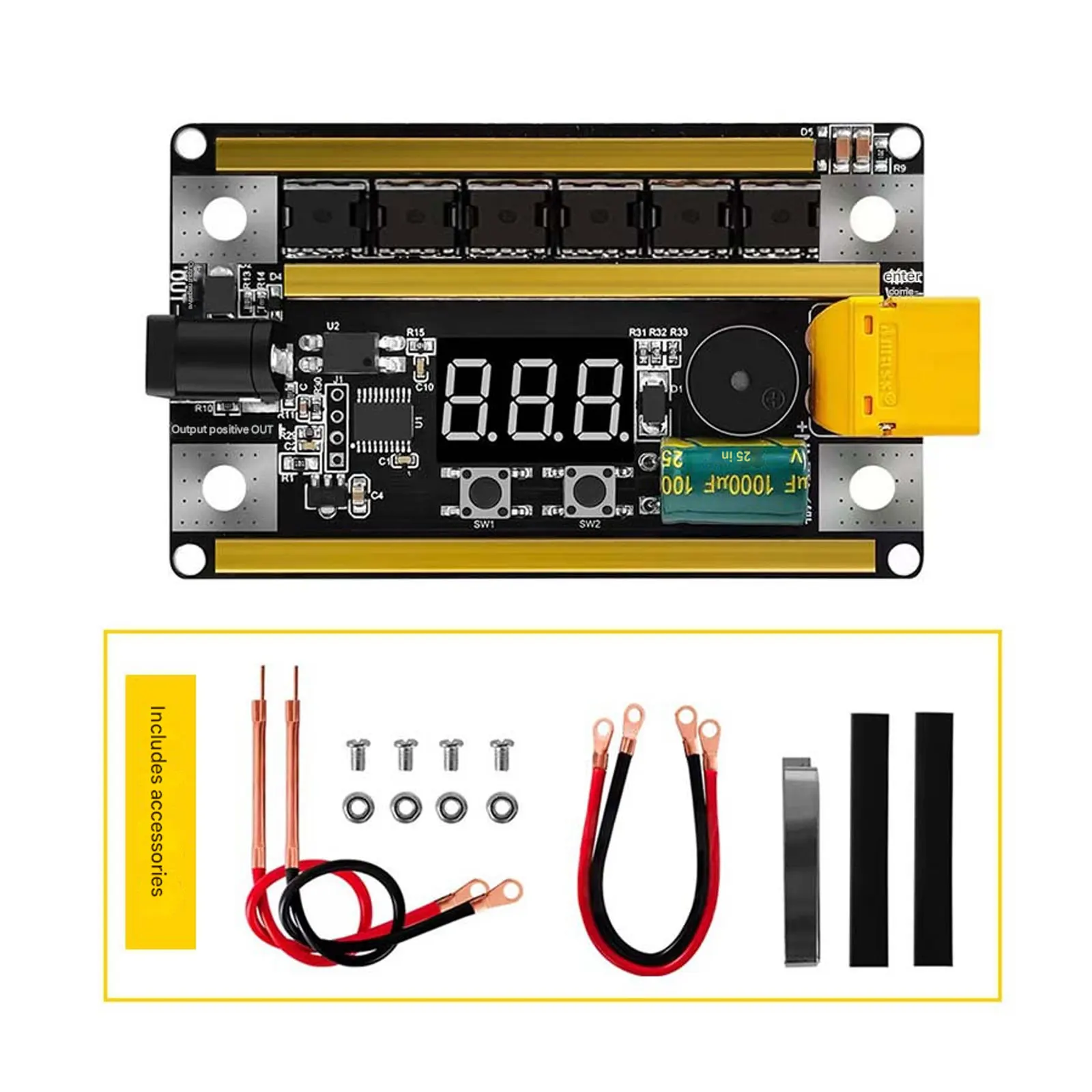 

【Комплект для точечной сварки GX591 99-Gear 12V】Цифровая регулируемая ручка для точечной сварки с платой управления – для никелевых полосок аккумуляторов 18650