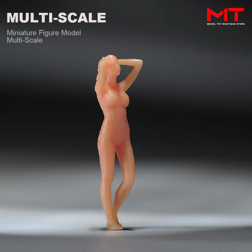 Miniatures Unpainted 1/24 1/43 1/64 1/87 Scale Mini Bikini Girl Shorts Boys Figure Beach Scene Model Figurine for Cars Vehicles