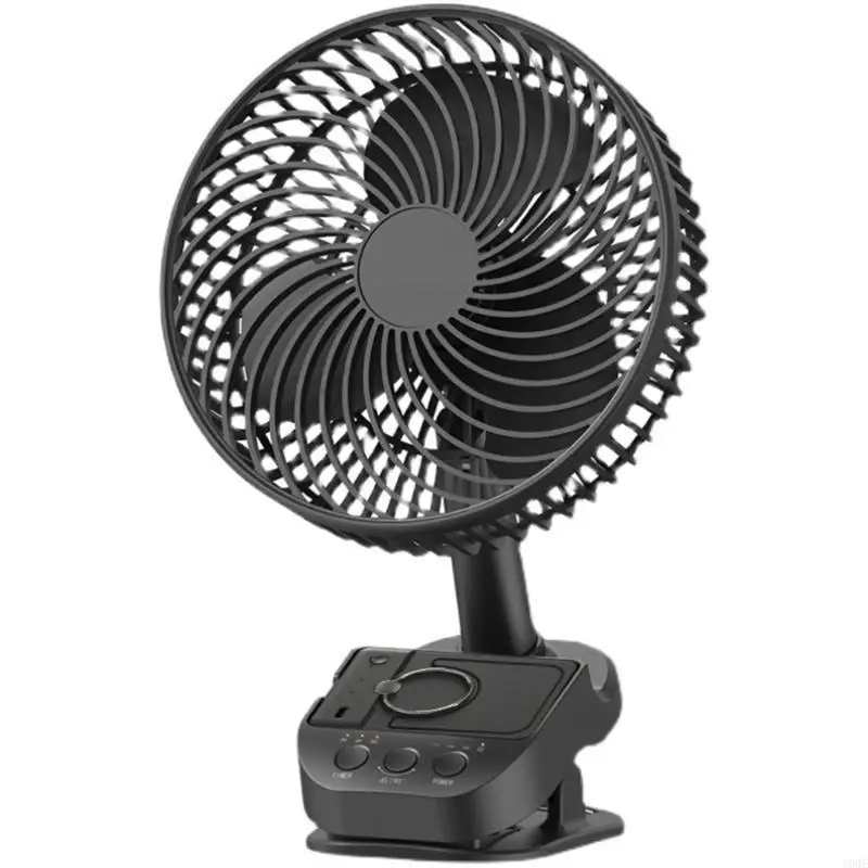 19 QE Head Fan USB Clip مروحة محمولة طاولة مروحة مروحة السرير مع 5 سرعات إعداد
