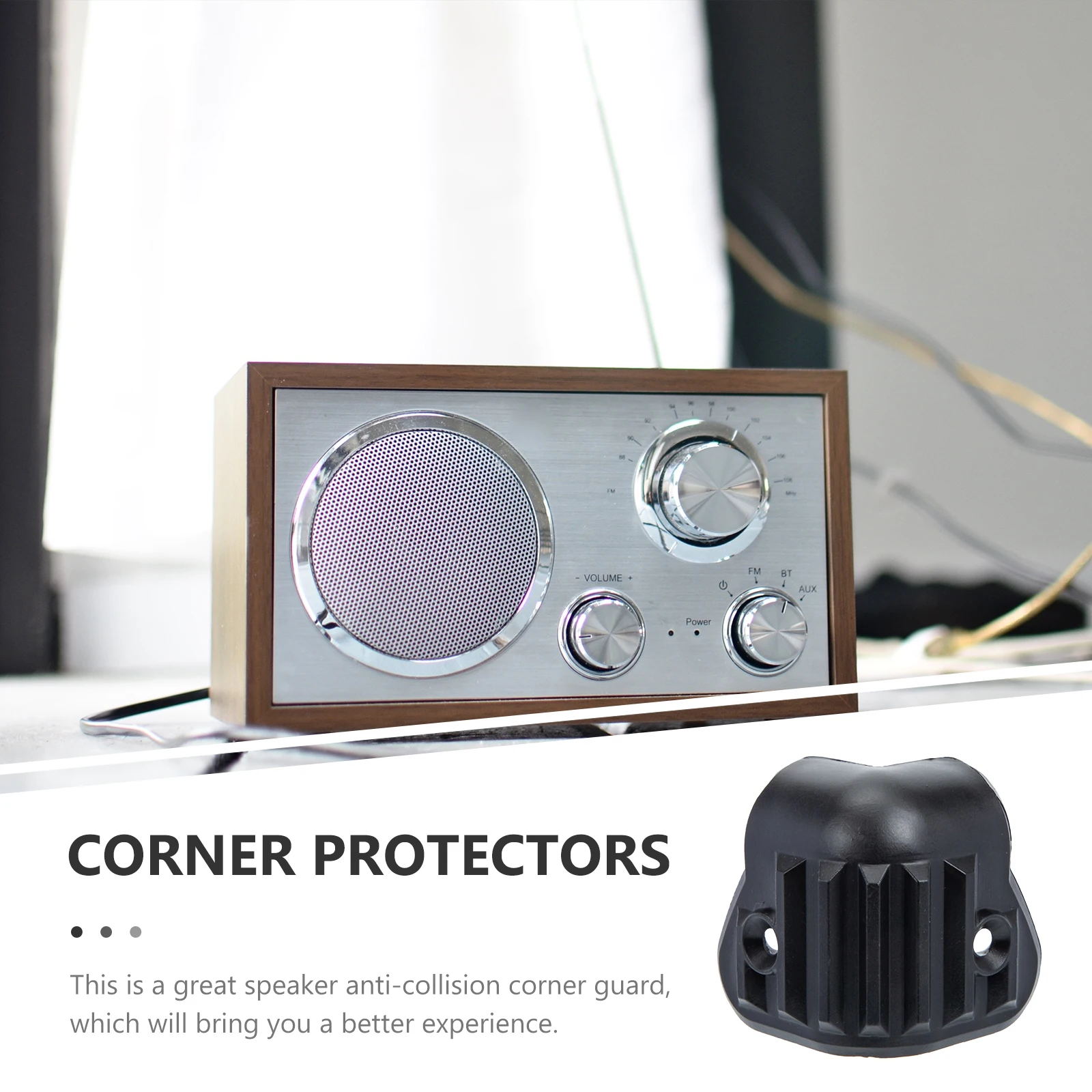 

Speaker Cabinet Corner Protectors Wrap Angle Bumpers Furniture Edge Black Plastic