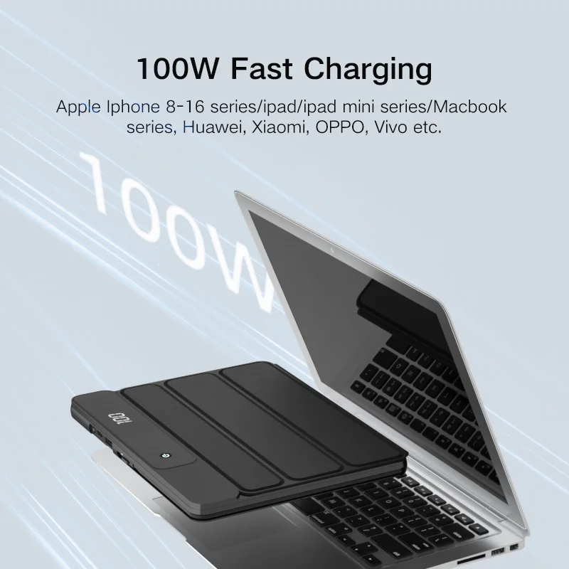 

CHICNOD 20000mAh Powerbank for Laptop Portable External Battery Charger 100W Super Fast Charging iPhone Android Power Bank
