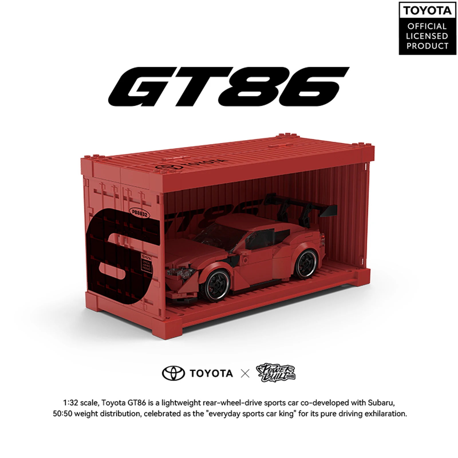 1087X GT86 1:32 Scale Sports Car Building Blocks Model Speed Racing Car Toy with Display Box Assembly Bricks for Gift Room Decor