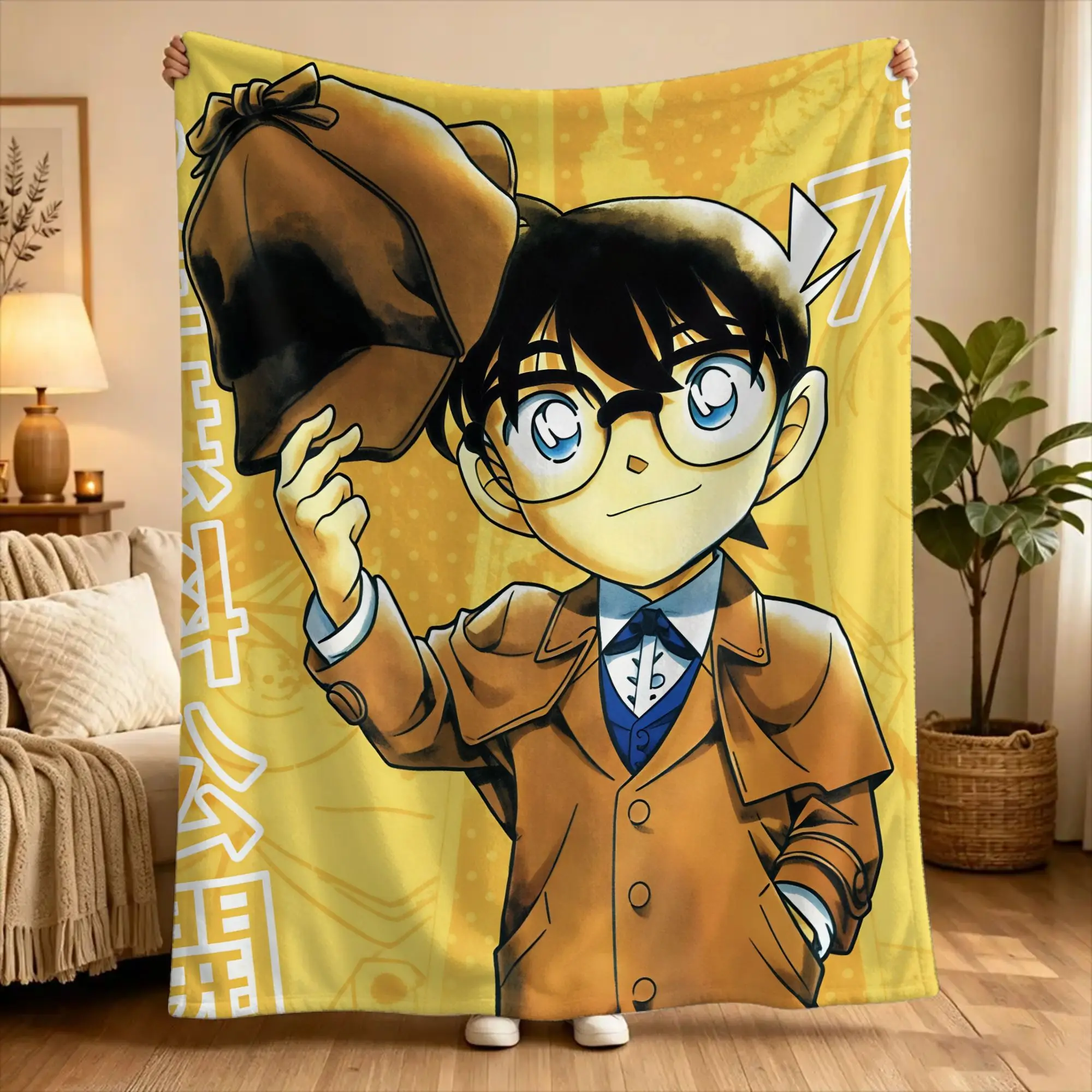 D-Detective C-Conan Blanket  Airplane Travel Flannel Bedding Throws For Couch Chair Super Soft Custom Quality Bedspread