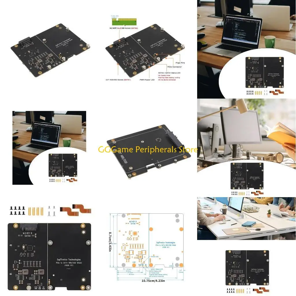 

U55B X1006 PCIe to 2.5 HDD/SSD Expansion Adapter Board For RPI 5 Compatible