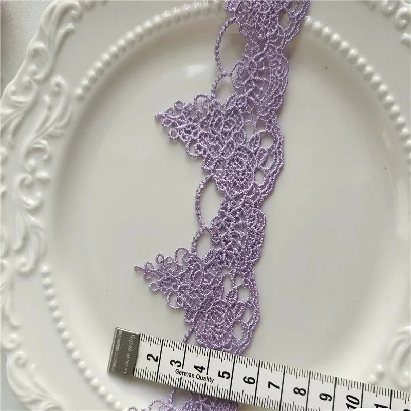 10Yards 6cm Width Shiny Purple Hollow Flower  Venise Diy Venice Lace Clothing Accessories Of Various Garment,Bra.Skirt