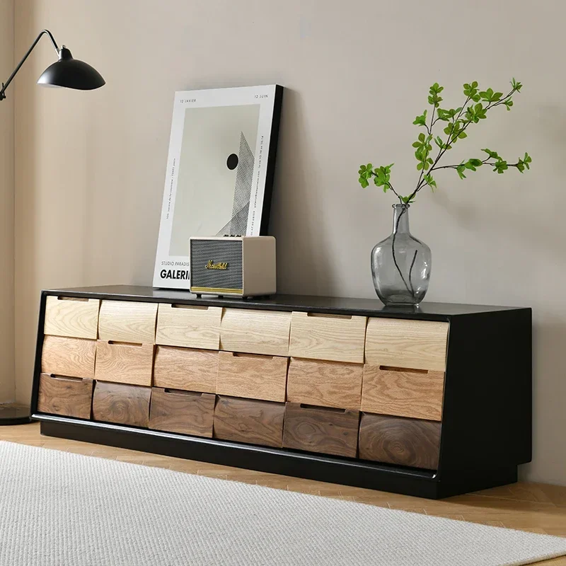 

TV cabinet combination, North American black walnut simplicity