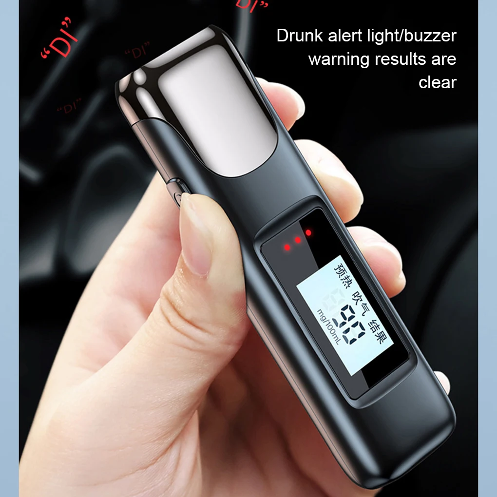 Non-contact Alcohol Tester Breathalyzer Rechargeable With LED Screen Digital Display Automatic Breath Alcohol Test