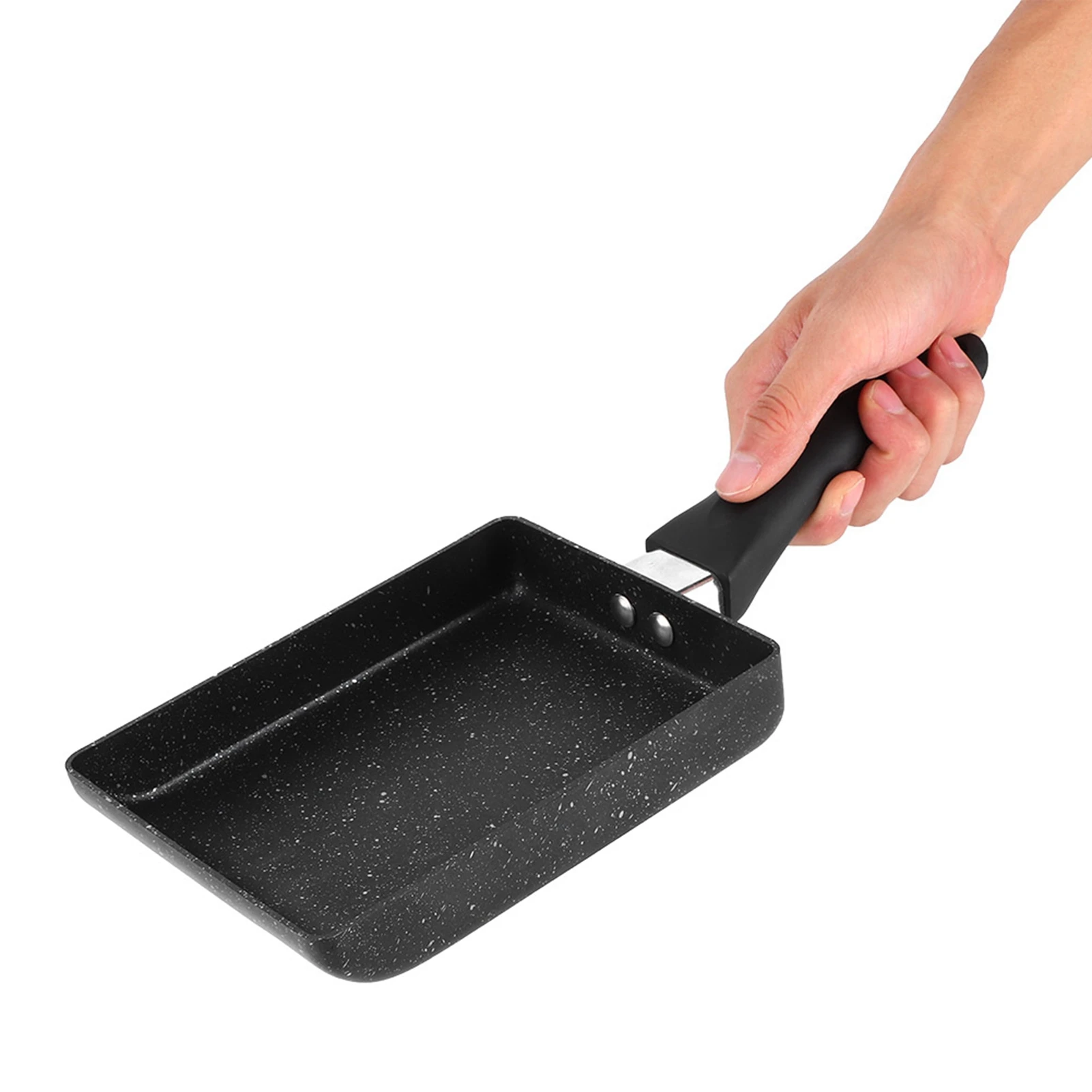 Küche liefert Topf Tamagoyaki rechteckigen Antihaft-Topf Kunststoff griff schwarz Omelett Bratpfanne Tamagoyaki Topf