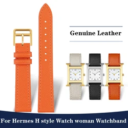 Genuine Leather Strap The Watch Is Suitable For Hermes H Watch For 14mm 16mm 18mm woman Watchband Fashionable Comfortable Soft