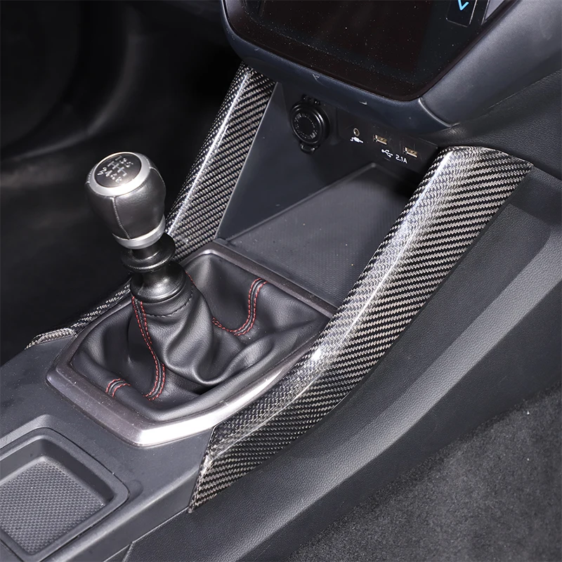 

For 22+ Subaru WRX center console gearbox side trim strips, real carbon fiber 2-piece set, car center console accessories