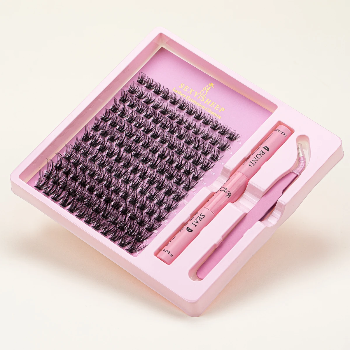 DIY Eyelash Clusters Kit Lash Extensions Lashes Clusters with Lash Bond & Seal Lash แหนบ Eyelashs Extension