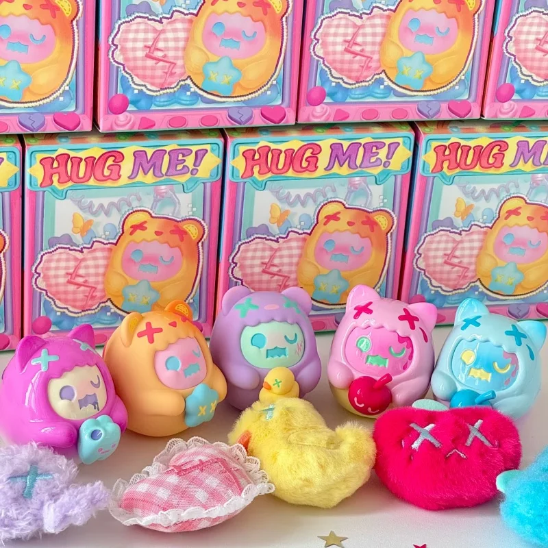 Shinwoo hug me mini série caixa cega urso fantasma surpresa caixa misteriosa boneca decoração de mesa bonito modelo brinquedos menina presentes aniversário