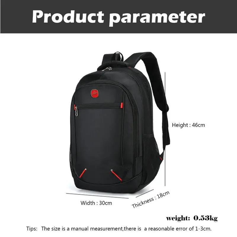 Große kapazität Student Schule Tasche Casual Einfarbig Rucksack Material Oxford Männer Neue Rucksack Multi-funktionale Einfache Tasche – Detail 1