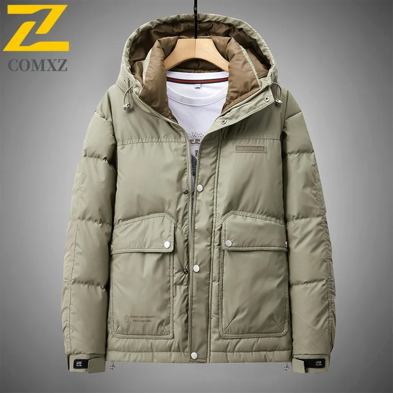 COMXZ Men's Puffer Jacket Stand Collar Business Office Outing Cold-Resistant Daily Work Parker Coat Lightweight Padding Coat