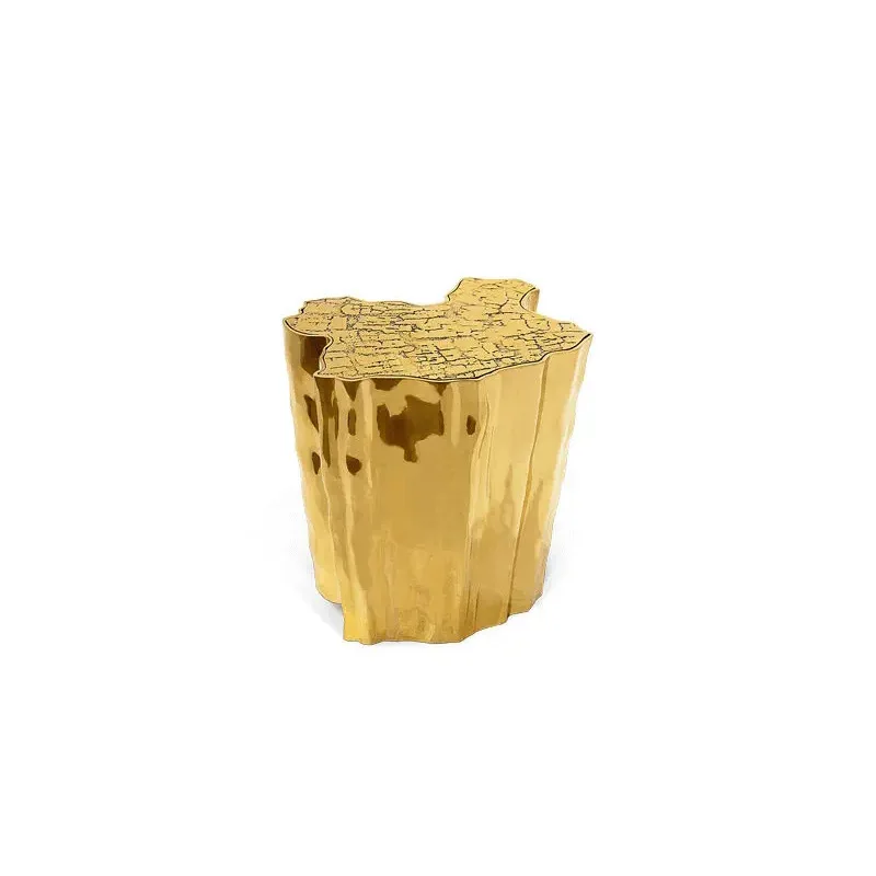 

Sofa side a few light luxury high sense modern simple stainless steel art creative side table