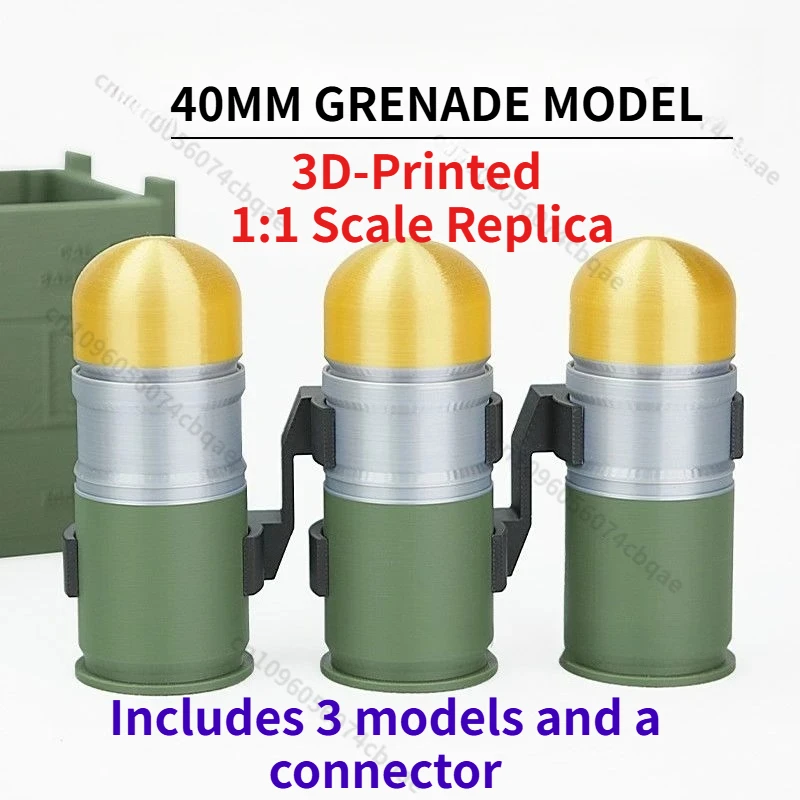 3D-printed 1:1 Scale Replica 40mm M433 Military Model, Military Enthusiast Display Piece Collectible Static Model Non-functional