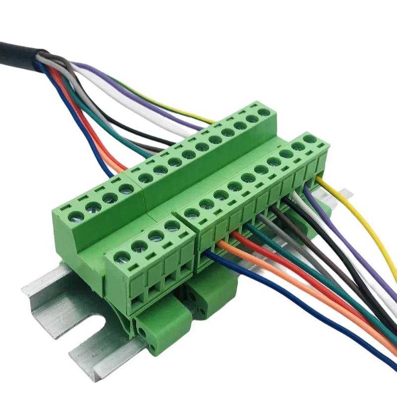 2EDG-UKR-5.08mm For 35mm DIN Rail Installation Solder-free Plug-in/removable Type 2-24P Rail-mounted Terminal Block