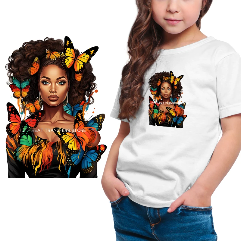 Watercolor June 1st Hot Girl Pattern Accessory Iron On Fashion Stickers Heat Transfer Fabric Patches