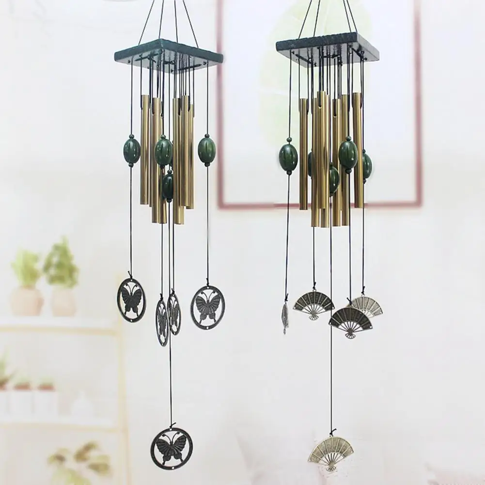 Wind Chime Crisp Sound Rustproof Creative Shape Lanyard Design Decorative Metal Tube Wind Chime Home Garden Hanging Decoration