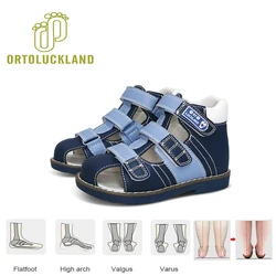 Ortolucland sandali per bambini scarpe ortopediche per bambini Toddler Boys Summer Tiptoe microfibra Leather Clubfoot calzature 2-6 anni