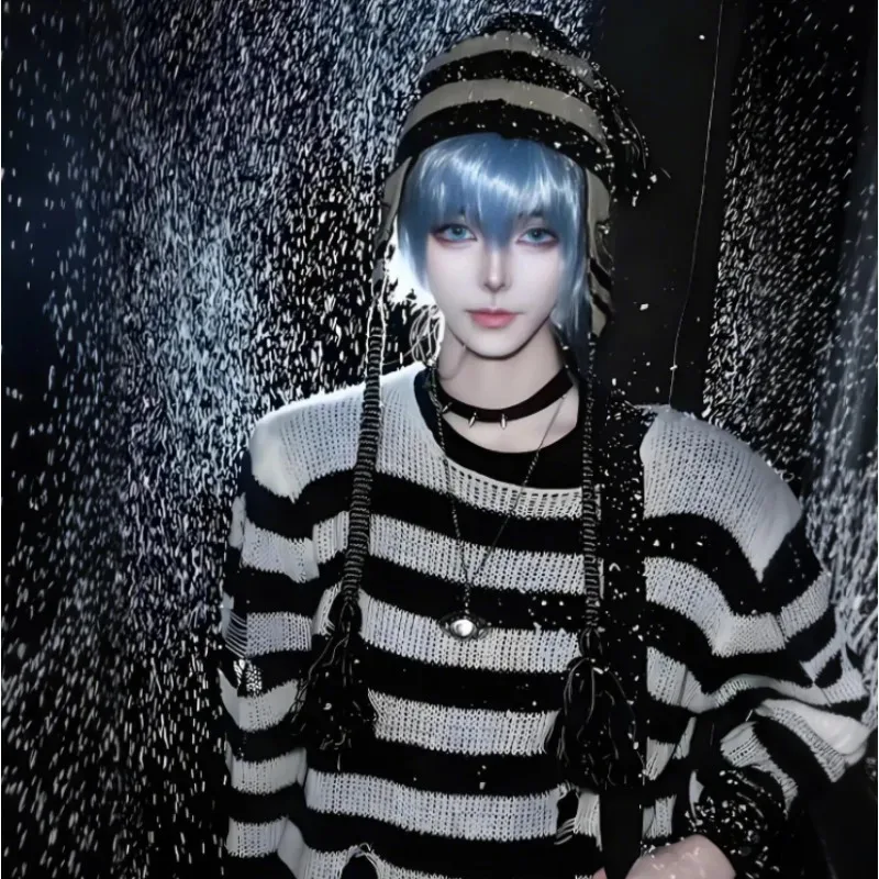 

DY20Okazaki Shinichi Cosplay Costume Anime NANA Role Play Uniforms Stage Show Suits Unisex Stripe Sweater Carnival Party Dress U