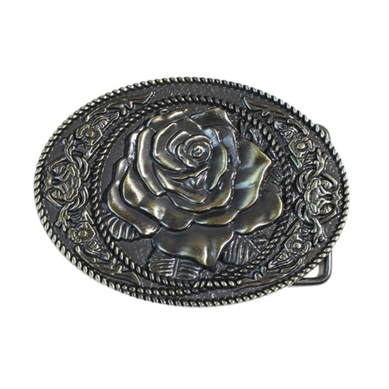 

49MD Unique Flowery Metal Belt Clasp Inner Diameter Fitting For Men's Women's Fashion Belts