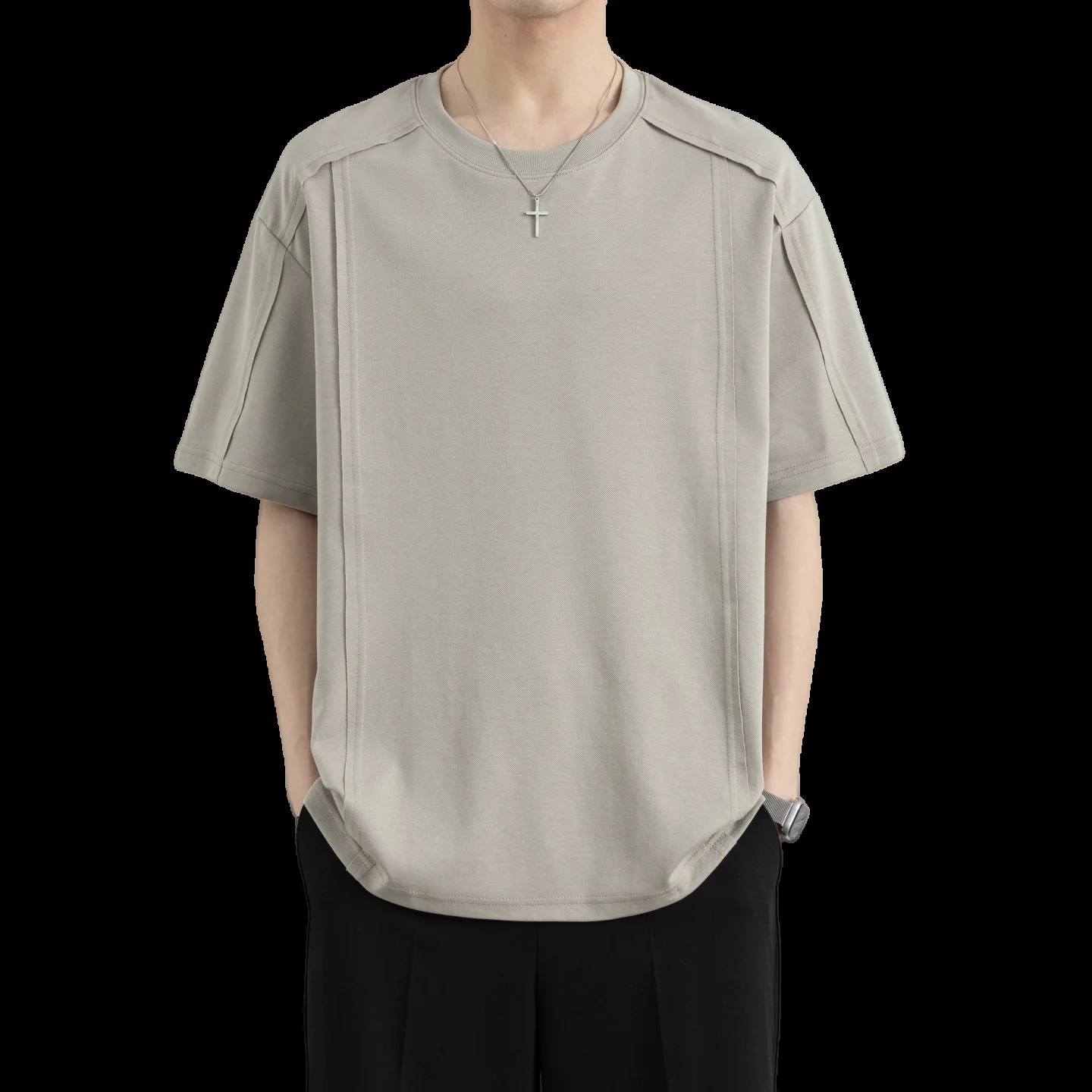 2026 Summer Men's Fashion Casual Simple Round-neck Short-sleeved T-shirt