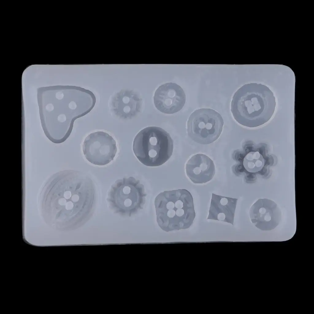 Assorted Size And Shape Buttons Silicone  Resin Crystal Epoxy