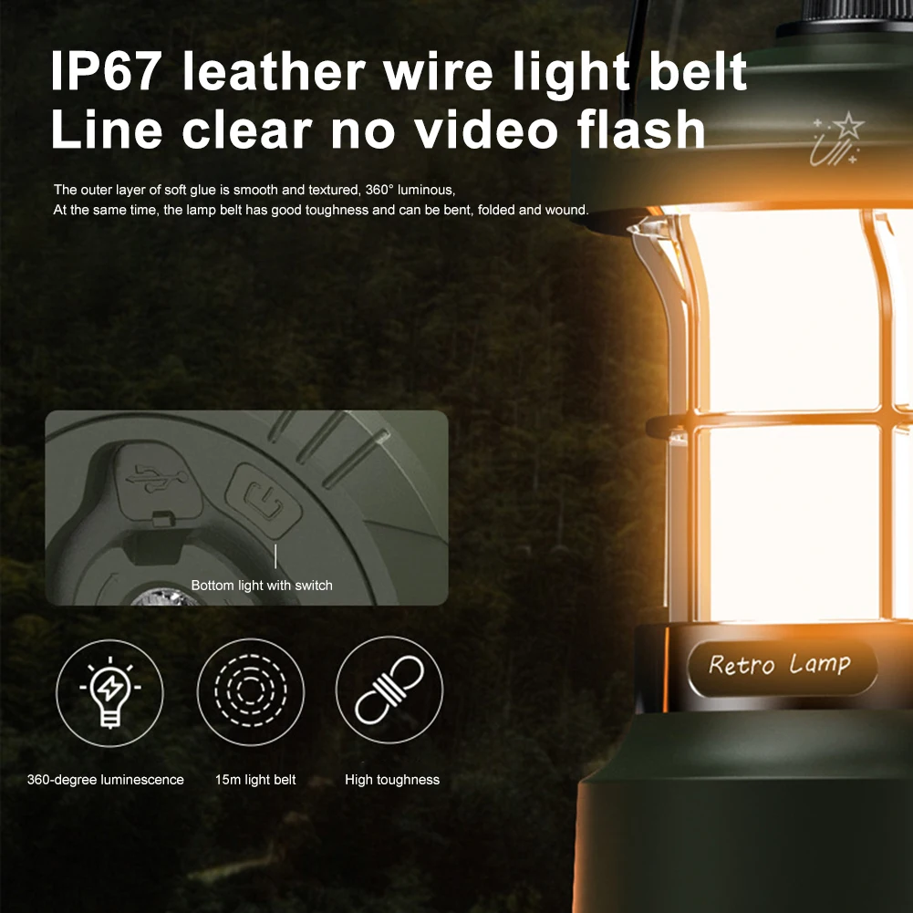 Camping Light แขวนเต็นท์ IP44 กันน้ํามือถือพกพา Light Light String Camping โคมไฟสําหรับฉุกเฉินกลางแจ้ง