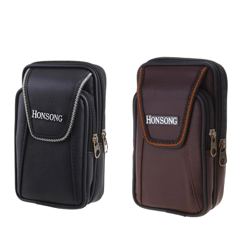 

E74B Vintage Men Waist Fanny Pack Belt Bag Multi-FunctionPhone Pouch Travel Hip Hanging Purse Outdoor Small Wallet