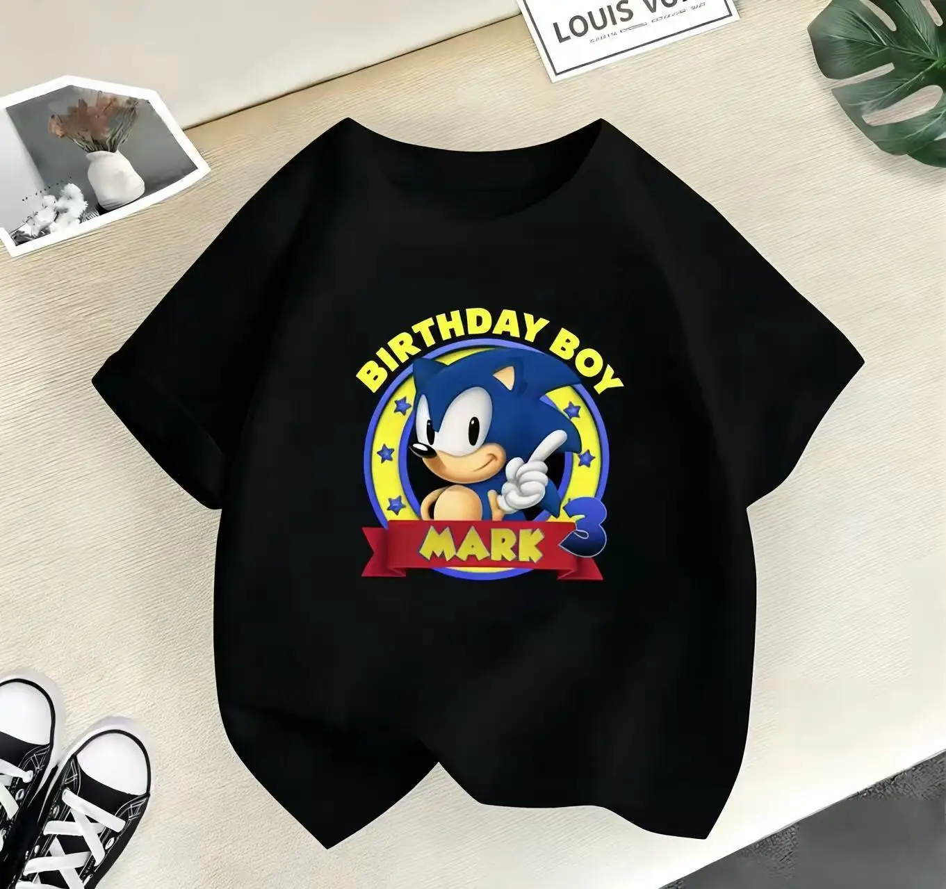 

Personalized Sonic T-shirts, suitable for boys and girls, perfect for summer outings. Sonic birthday gifts for toddlers, Sonic h