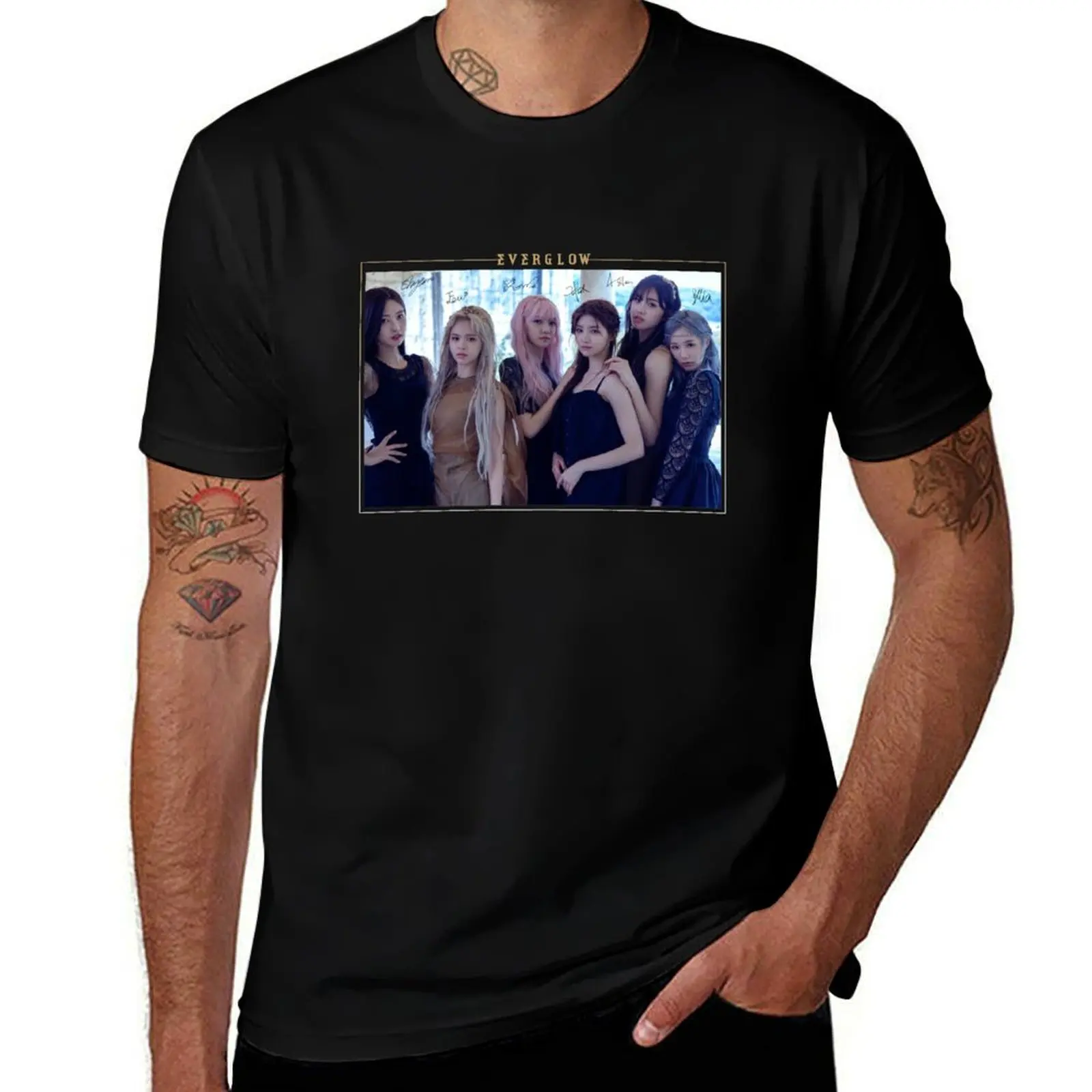 EVERGLOW ????? - Hush : Group (With PRINTED Autographs) Design #2 T-Shirt Sporty Breathable Short Sleeve T-Shirt