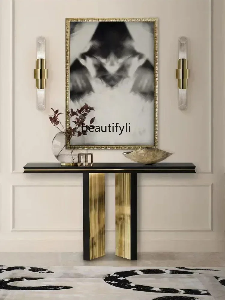 

LXItalian-Style Wall-Mounted a Long Narrow Table Console Living Room Entrance Console Tables Corridor Hall Narrow Table Side Vie