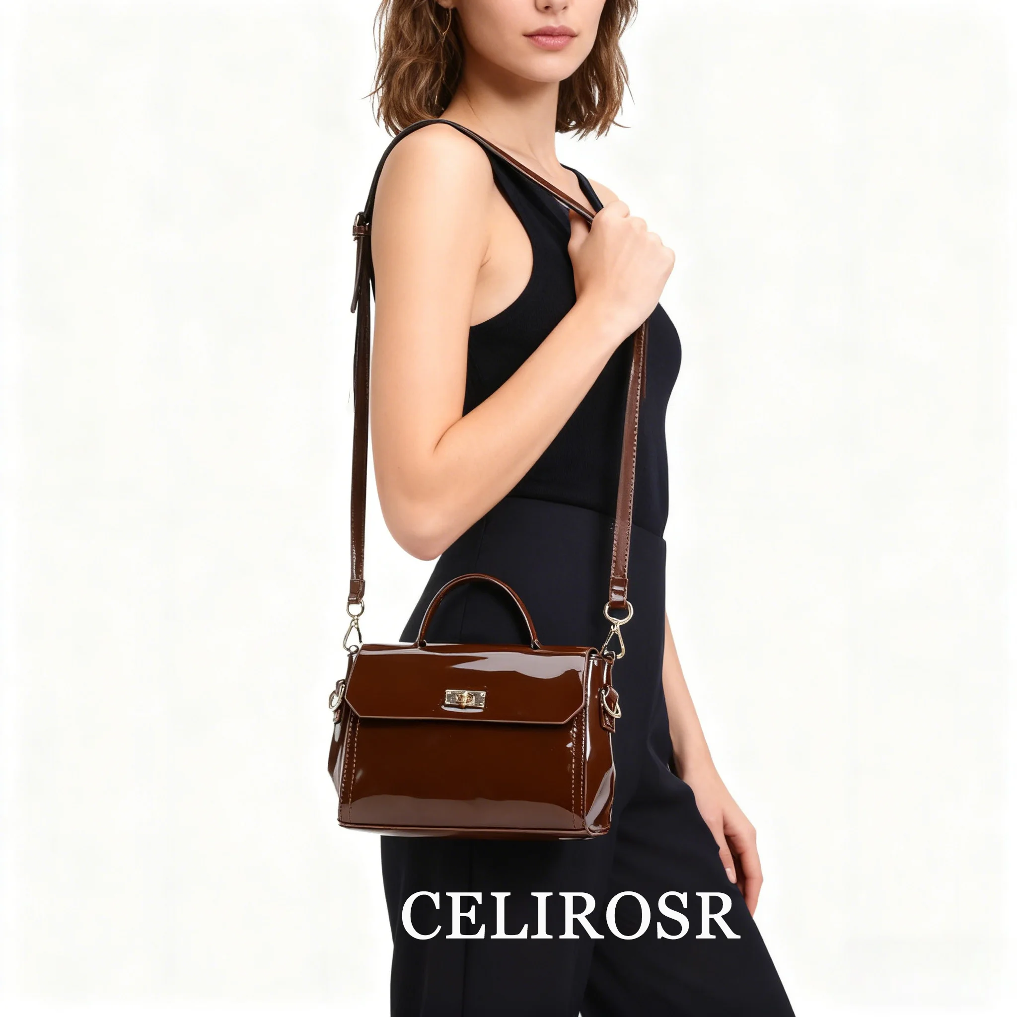 

Patent Leather bag for women Luxury woman Shoulder bag Vintage Crossbodybag fashion Small Square Bag Vintage Casuall Bag