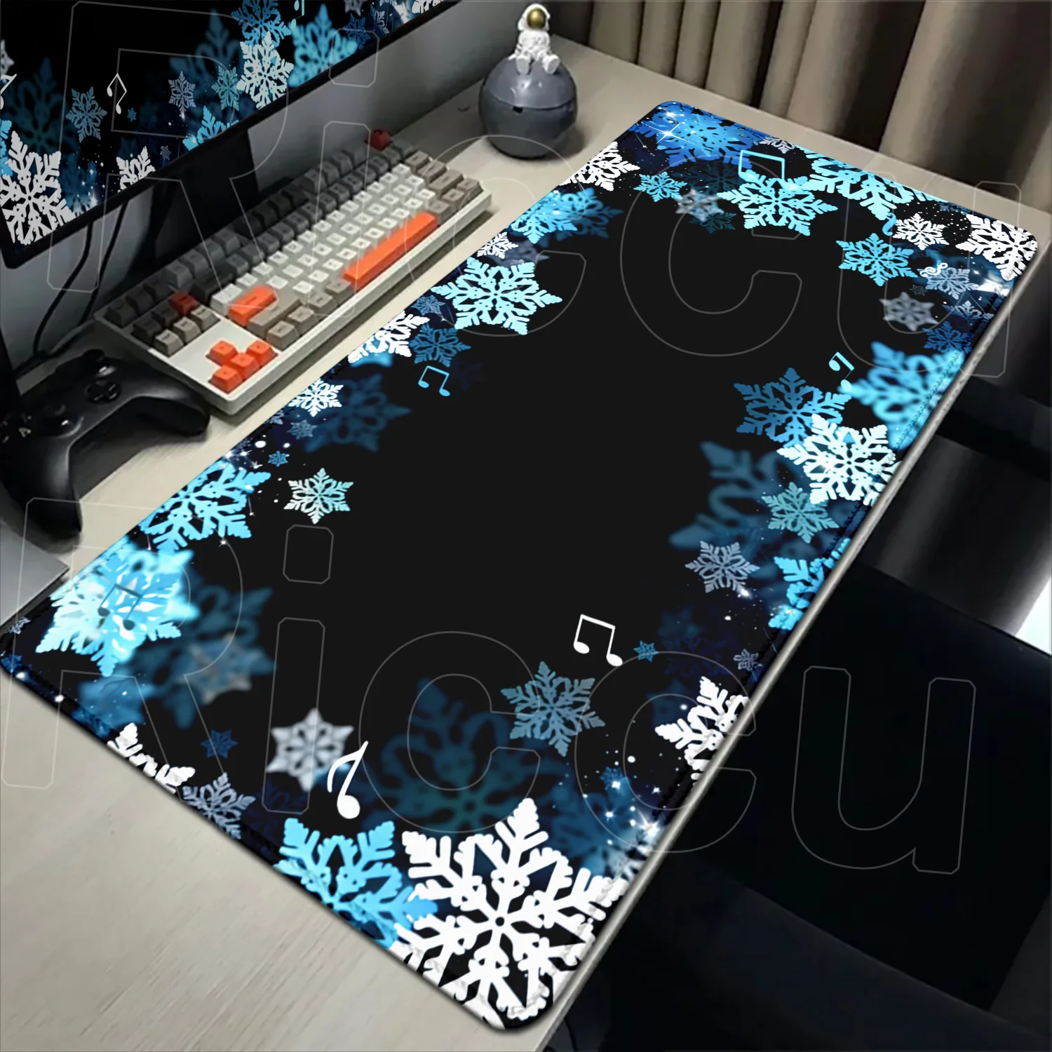 

Snowflake musical note 40x90cm Mouse Pad Gaming printon New Mousepad XXL MouseMat Office Natural Rubber Soft Mice Pads Desk Mats