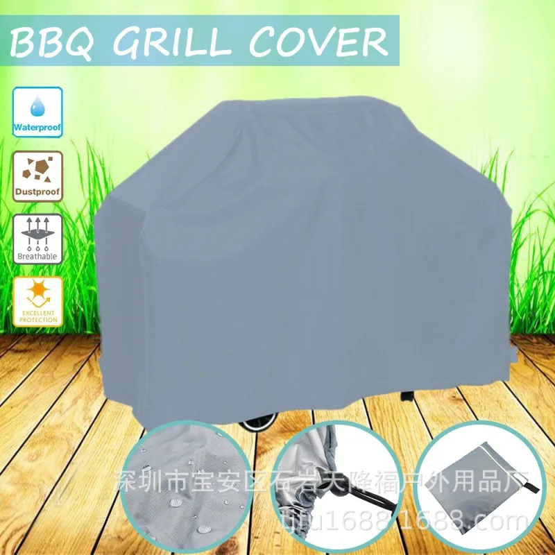 

Cross-border BBQ Cover Outdoor BBQ Cover, Outdoor Furniture Cover, Grey 210D Dustproof
