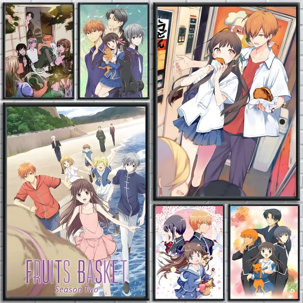 Póster de anime Fruits Basket, impresiones de pintura, arte de pared, cuadro, decoración para sala de cine, hogar, bar, cafetería, mural para el hogar.
