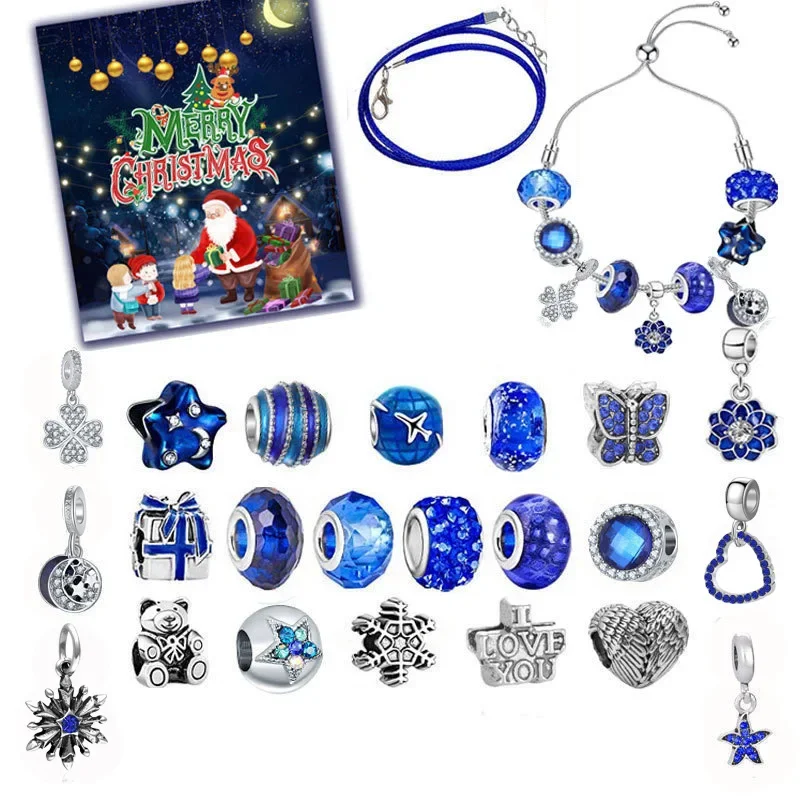 

Jewelry Advent Calendar Women 24 Day Christmas Countdown Calendar DIY Charm Bracelets Xmas Suprise Gift For Kids Party Favors