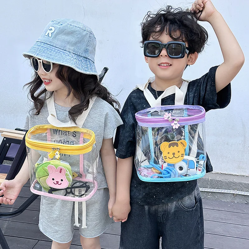 Transparent Baby Backpack Bag Cute Bear Bunny Children Travel Bags for Girls Boys Kids Kindergarten School Backpack Small Size