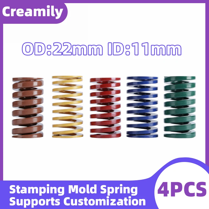 Creamily 4PCS Spiral Stamping Compression Spring Mould Die Springs Rectangular Springs OD22mm ID11mm L20-200mm