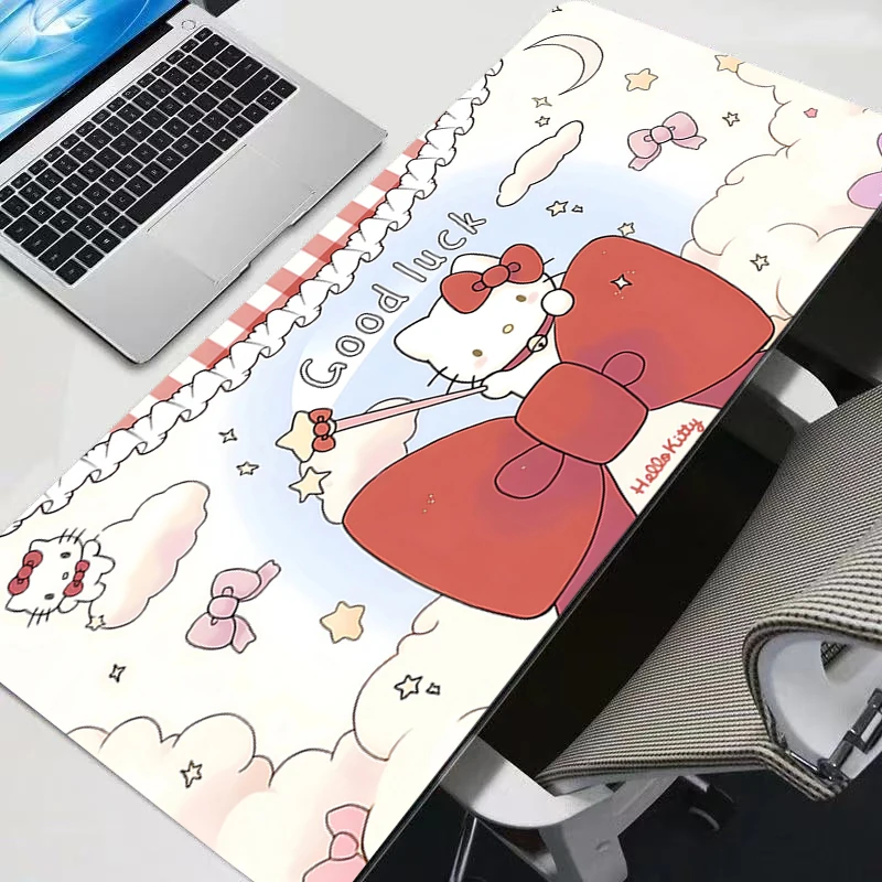 Tappetino per mouse grande Hello Kitty Progettato specifico Tappetini da scrivania con stampa HD Accessori da gioco per PC Tappetino per mouse Tappetino per tastiera portatile