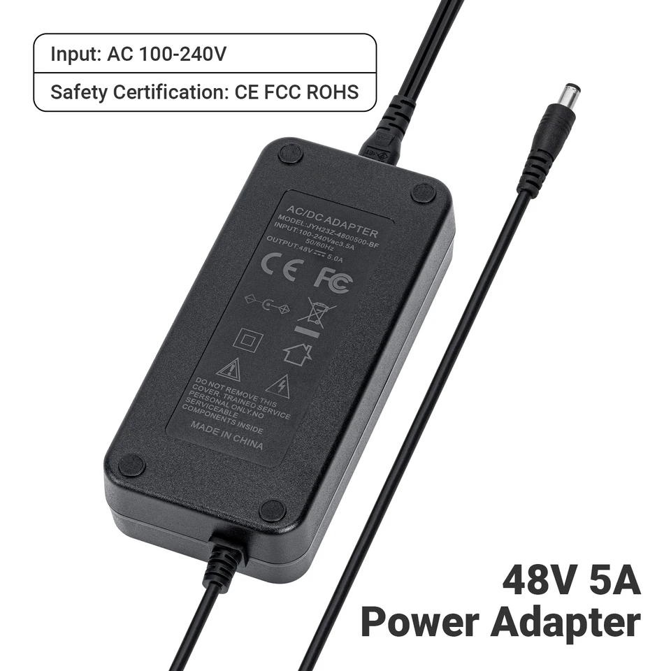 Fosi-デジタルオーディオ用電源アダプター,48v,5a,100-240v