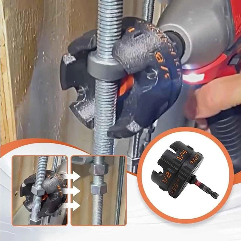 

Насадка для сверла с гайкой и молнией, многофункциональный набор вращающихся приводов для гаек с прорезями, портативный инструмент для извлечения болтов для стоек для трубопроводов