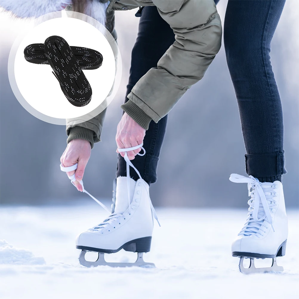 

2 Pairs Hockey Shoelaces Sneakers Ice Skate Skates Soccer Boots Accessories Durable Extended Length Shoe Strings Boot Laces