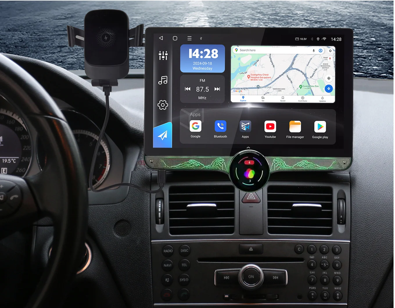 11.8 Inch Screen Diamond 2K Android Car Radio  Multimedia Player Single Knob Carplay Android Auto GPS Car Audio 4G Wifi