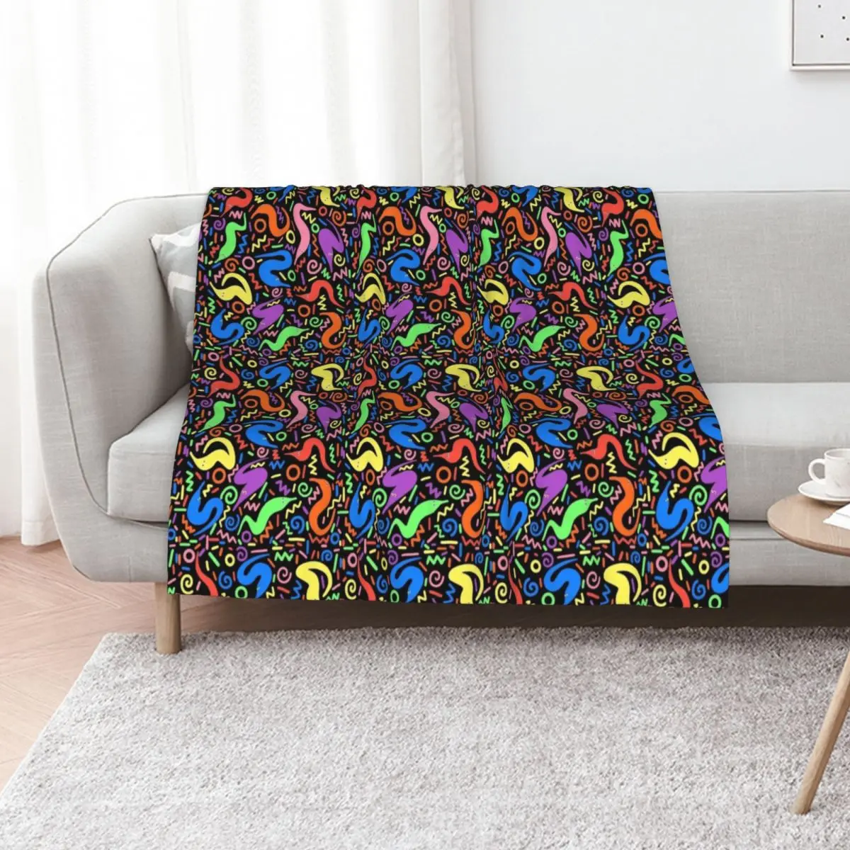 Worm on a String Retro Bowling Alley Carpet Throw Blanket Shaggy Bed decorative Flannel Blankets
