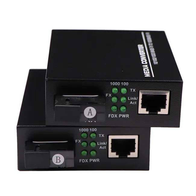 1000M  Ethernet Electronic Equipment Optic Fiber Media Converter 1 Ethernet 1 Ports 20KM